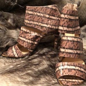Jessica Simpson leather python snake sandals
